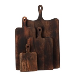 Planche à découper rectangle avec manche en bois marron L60cm