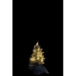 Sapin de Noël décoratif à led en plastique vert 18x17.5x29.5 cm