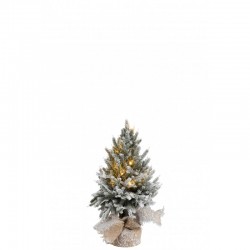 Sapin de Noël décoratif à led en plastique vert 20x20x45 cm