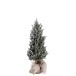 Árbol de navidad + led + maceta yute plástico nevado verde Alt. 58 cm