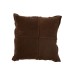 Cuscino quadrato in pelle marrone 45x45cm Cuscino quadrato in pelle marrone 45x45cm