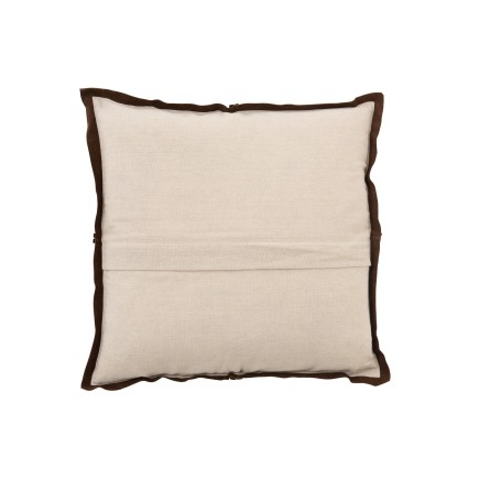 Cuscino quadrato in pelle marrone 45x45cm