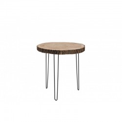 Table basse en bois naturel 58x58.5x58 cm