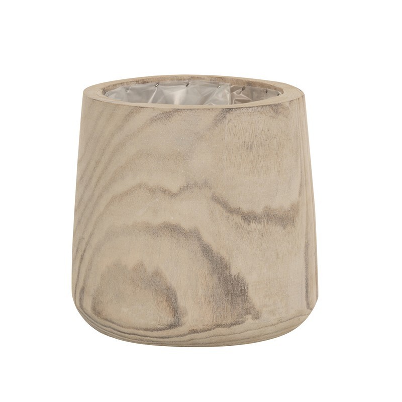 Vaso em madeira natural de paulownia 25x25x23 cm Vaso em madeira natural de paulownia 25x25x23 cm