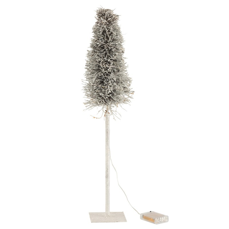 Sapin de noël led en bois blanc 13x13x58 cm