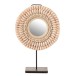 Miroir rond en Pierre et Bois Rose 25x12x41,5cm Miroir rond en Pierre et Bois Rose 25x12x41,5cm
