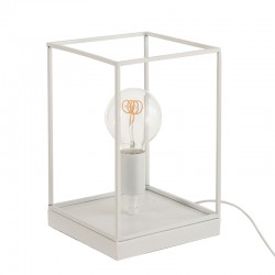 Lámpara 1 Lámpara rectangular marco metal blanco Alt. 30 cm