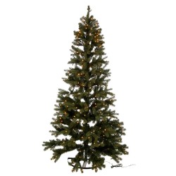 Demi sapin de Noël artificiel avec led en Plastique Vert 150x150x225cm