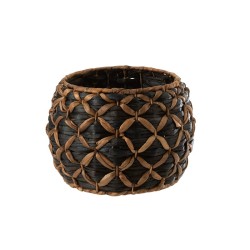 Panier Roni Boule Jacynthe D'Eau Noir/Marron H 22,5 cm