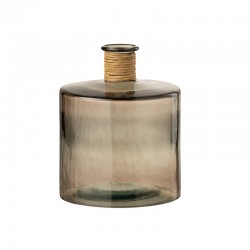 Vase bouteille en verre marron 20x20x26 cm