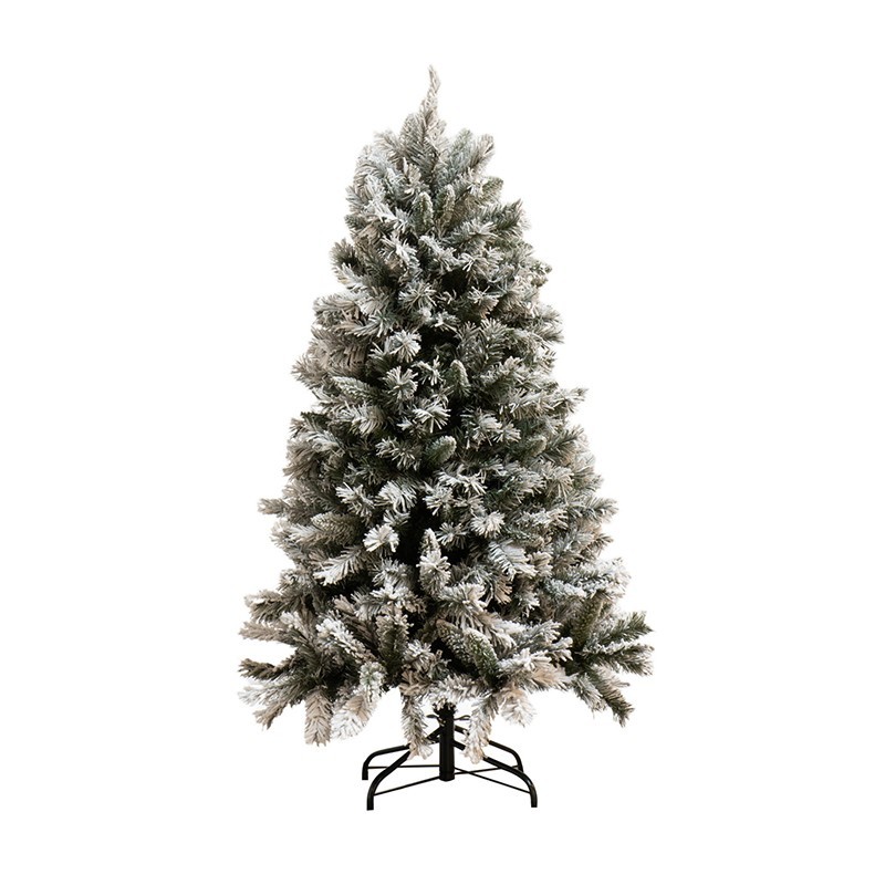Sapin de Noël artificiel enneigé en plastique vert 80x80x154 cm