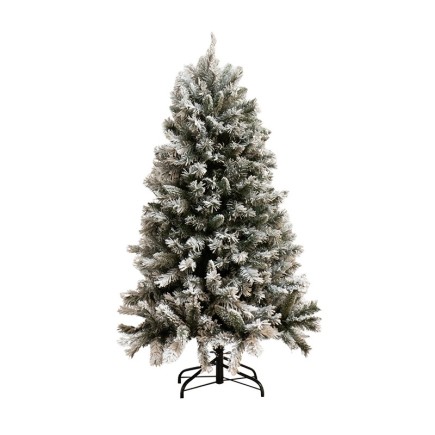 Sapin de Noël artificiel enneigé en plastique vert 80x80x154 cm