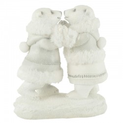 Couple d’ours polaire en résine blanc 9.5x17x20.5 cm