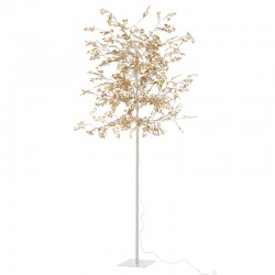 Arbre lumineux branche et feuilles pailletées doré led 180cm