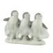 3 pinguins em base de resina branca 7x20x14 cm