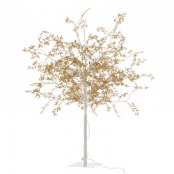 Arbre lumineux branche et feuilles pailletées doré led 100cm