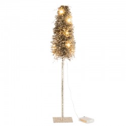 Arbre de Noël décoratif avec branches givrées en métal marron