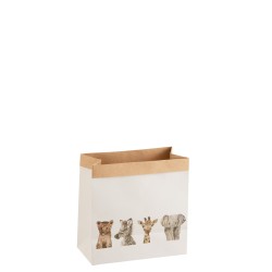 sac animaux safari pap blanc s