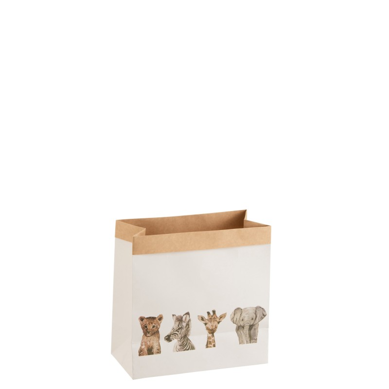 sac animaux safari pap blanc s