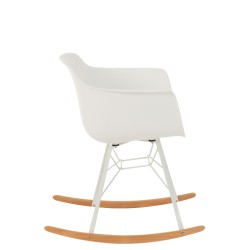 Chaise à bascule en plastique blanc 69x56.5x79 cm