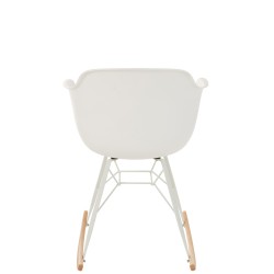 Chaise à bascule en plastique blanc 69x56.5x79 cm