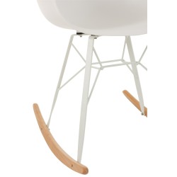 Chaise à bascule en plastique blanc 69x56.5x79 cm