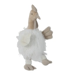 Cale porte poule en textile blanc