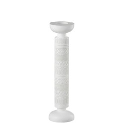 Bougeoir colonne en résine blanc