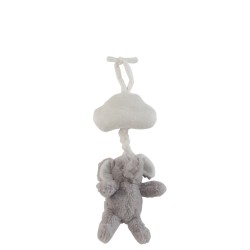 Peluche éléphant à suspendre grise 40x18x8 cm