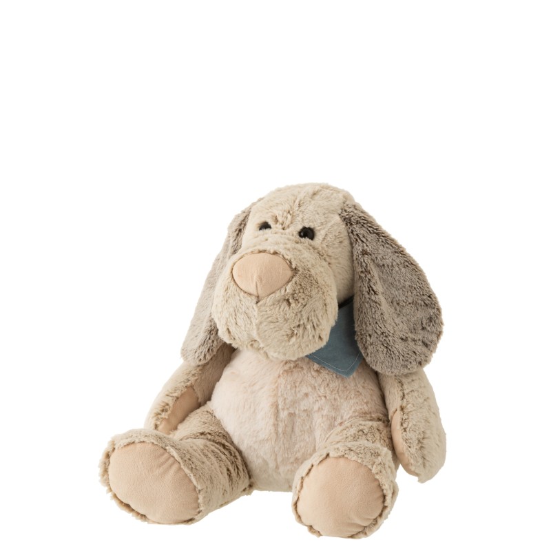 PERRO BUFANDA SENTANDO PELUCHE MARRON CLARO LARGE