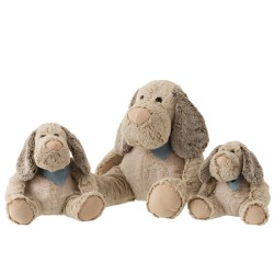 PERRO BUFANDA SENTANDO PELUCHE MARRON CLARO LARGE