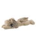 Doudou peluche chien allongé grandes oreilles beige 48x21x12cm