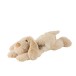 Peluche chien allongé beige 43x19x12 cm