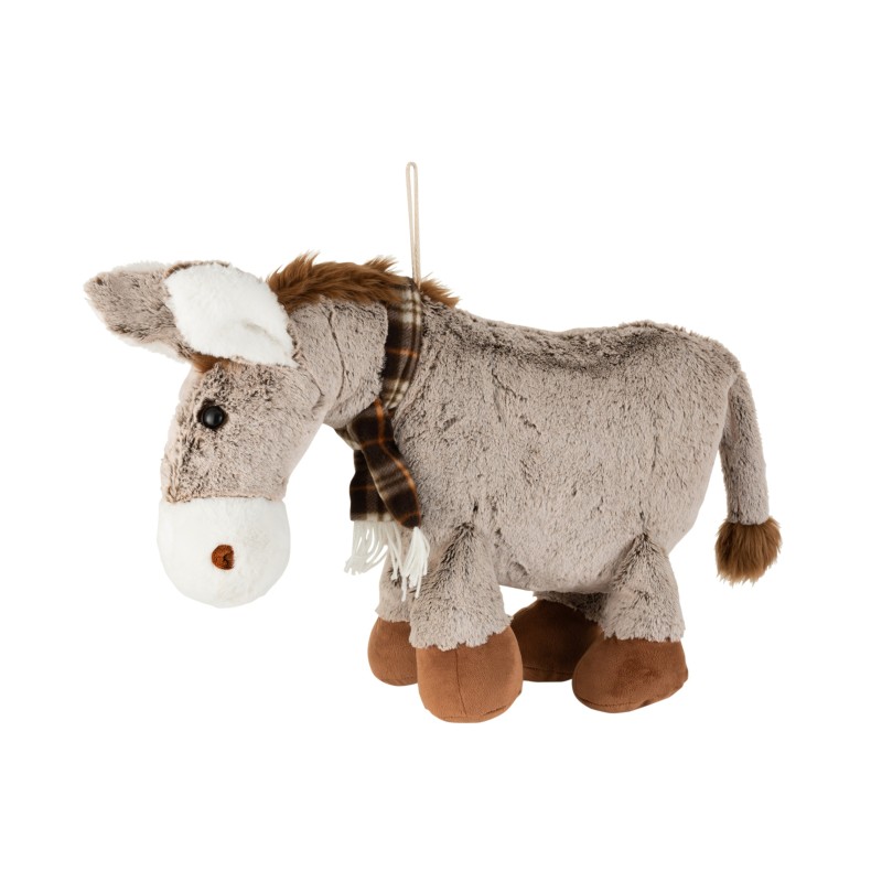Peluche âne debout marron 74x33x16 cm