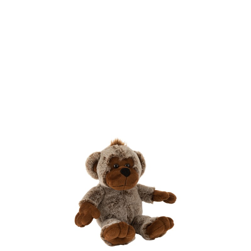 Peluche singe assis marron 20x21x19 cm