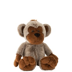 Peluche singe assis marron 46x44x35 cm
