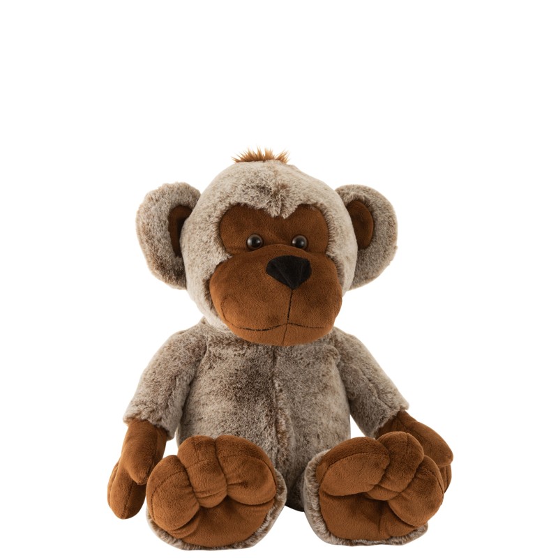 Peluche singe assis marron 46x44x35 cm