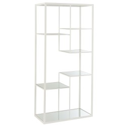 Etagère en métal blanc avec 5 plateaux en verre