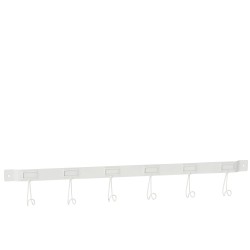 Porte-manteau avec 6 crochets en métal blanc L87cm