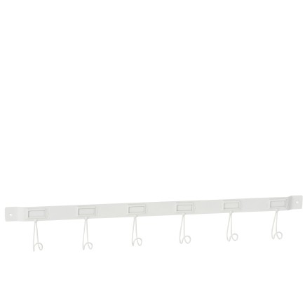 Porte-manteau avec 6 crochets en métal blanc L87cm