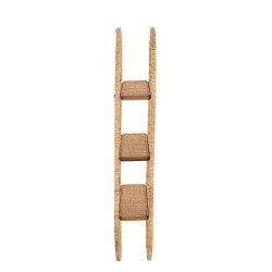 Étagère murale ovale 3 planches en bois naturel 56x19.5x110 cm