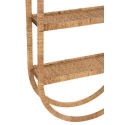 Étagère murale ovale 3 planches en bois naturel 56x19.5x110 cm