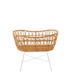Berceau avec matelas et pieds métal en bois naturel 85x52x72 cm