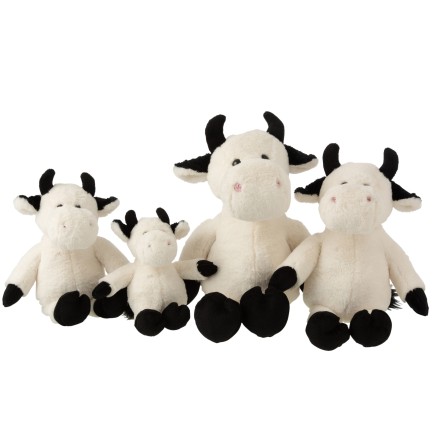 Vaca de peluche crudo/negro extra Alt. 48 cm