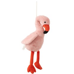 Peluche flamand rose en peluche rose 28x20x57 cm