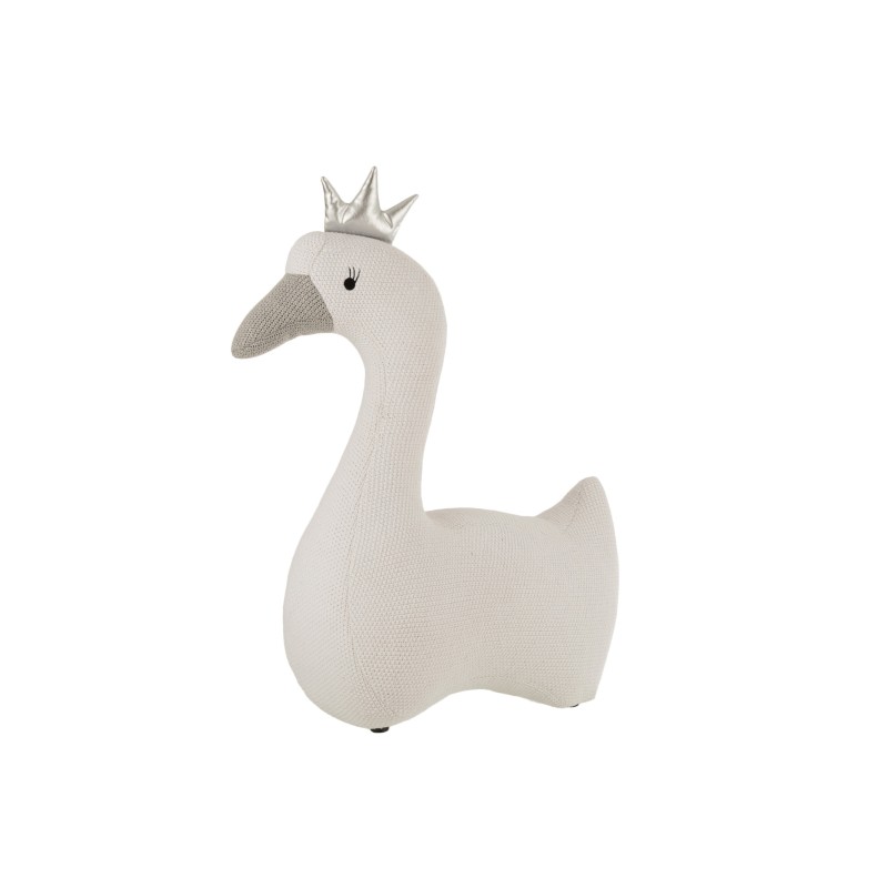 Cisne poliéster blanco/gris Alt. 77 cm