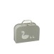 Valise dragon en papier gris 21x14x7 cm