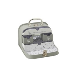 Valise dragon en papier gris 21x14x7 cm