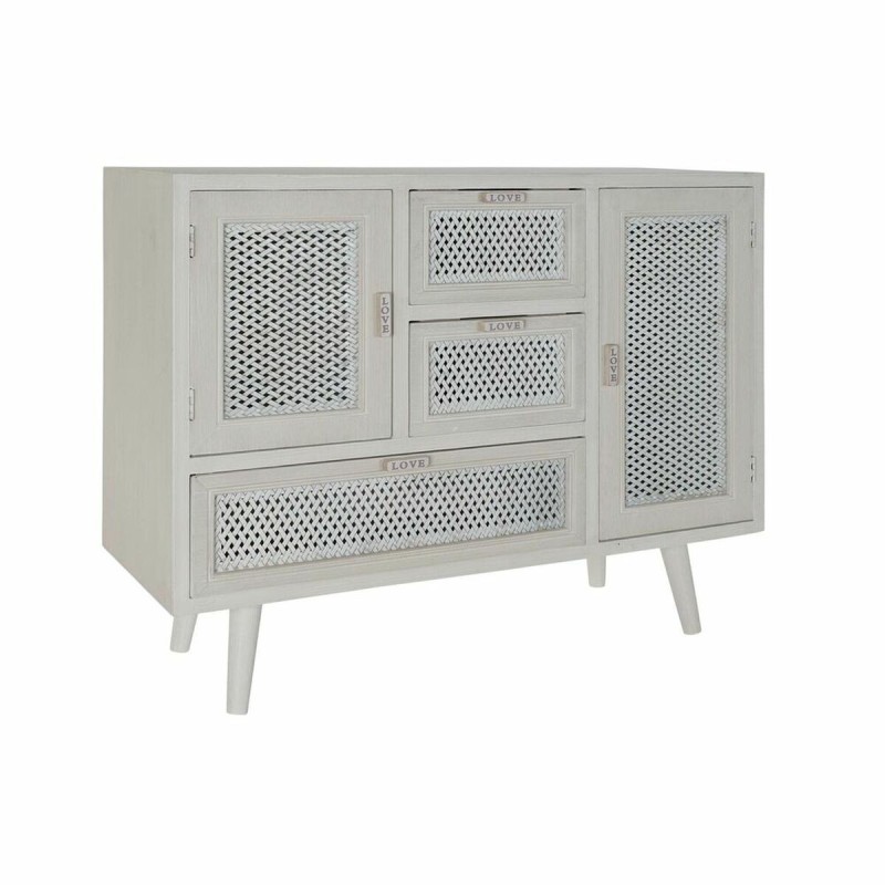 Chiffonnier Caisson à Tiroirs Thyann Bois MDF Blanc (90 x 35 x 73 cm)