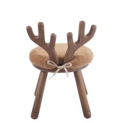 Silla orejas ciervo madera natural